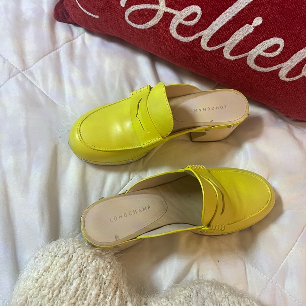 Yellow Long champ Clogs purchased in Paris!